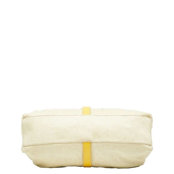 Celine Beige Yellow Canvas Leather Women's Celine - Picture 3 of 10